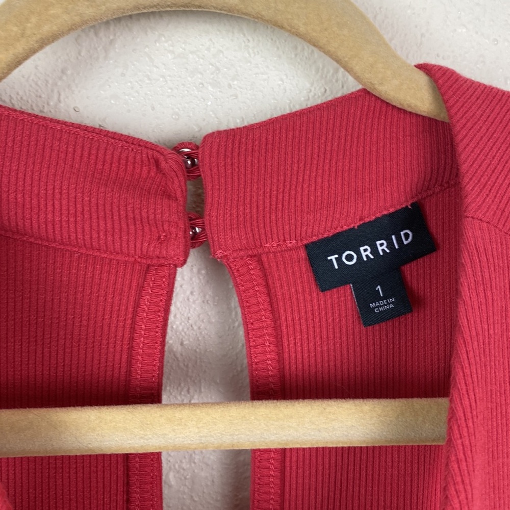 Torrid | Mini Rib Trapeze Dress Red/Pink 1 (1X) - Picture 8 of 15